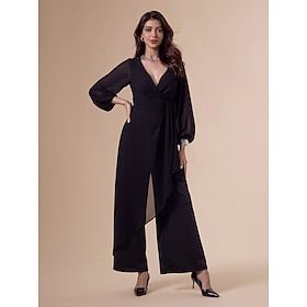 Asymmetrical Deep V Wide-legged Jumpsuit