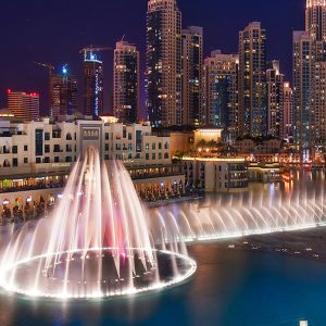 The Dubai Fountain Lake Ride Burj Khalifa